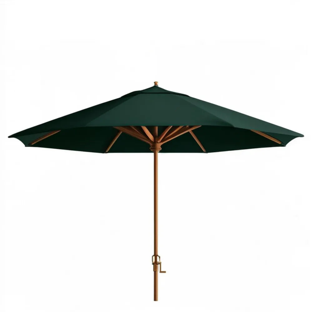 Składany ośmiokątny parasol ogrodowy z korbą Ø 300 cm, wysokość 250 cm, ciemnozielony