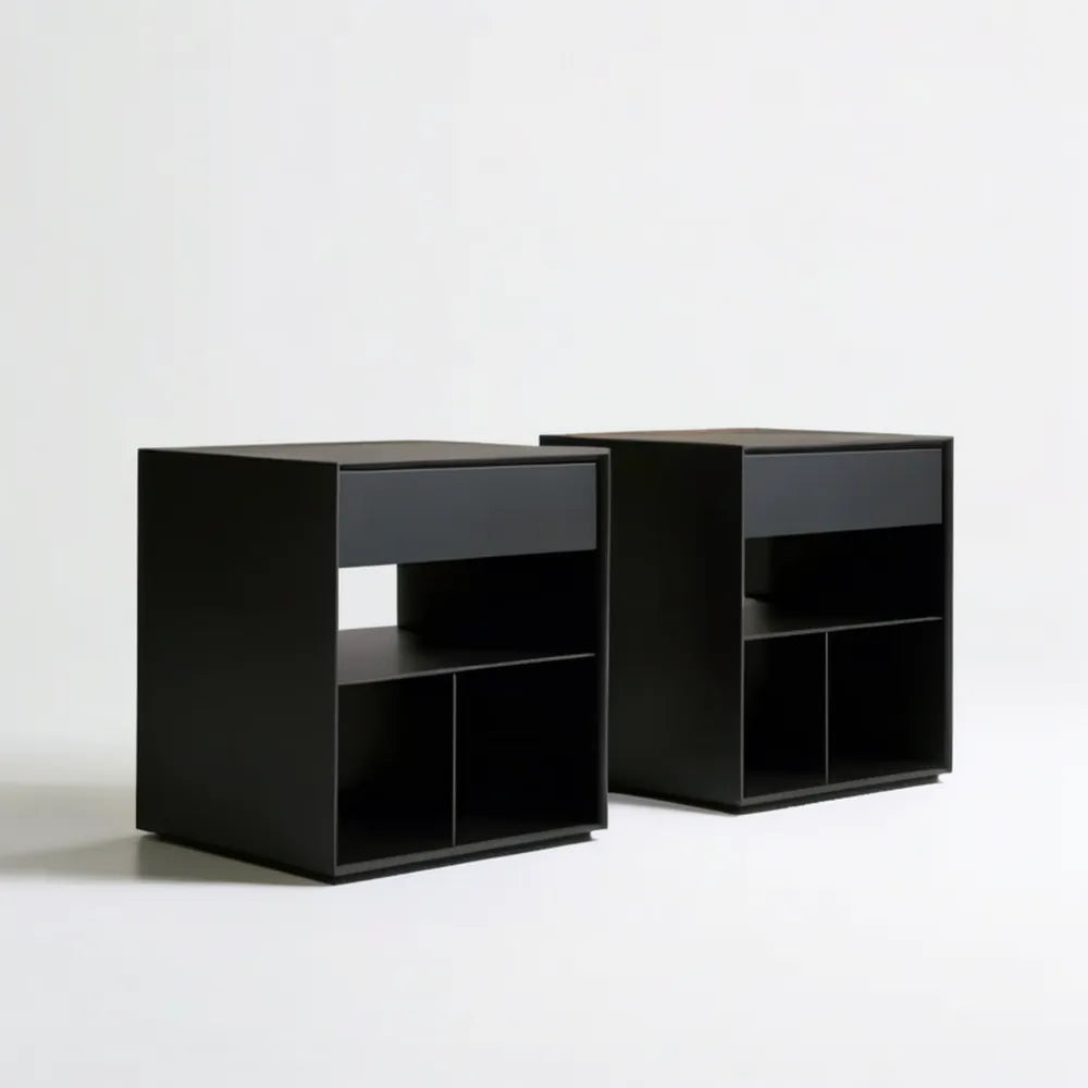 Zestaw 2 czarnych szafek nocnych MDF 45 x 35 x 55 cm