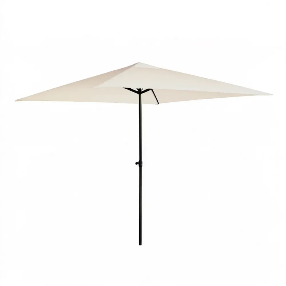 Kwadratowy parasol z korbą 300 x 300 cm, kremowy/czarny