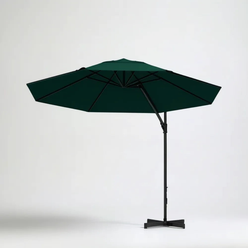Boczny parasol ogrodowy ośmiokątny 300 cm ciemnozielony