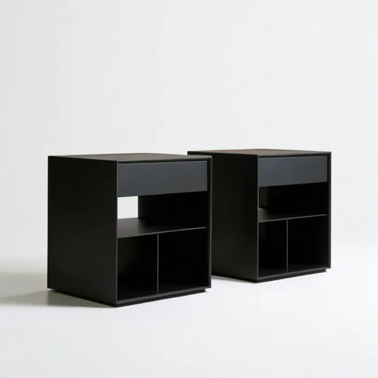 Zestaw 2 czarnych szafek nocnych MDF 45 x 35 x 55 cm