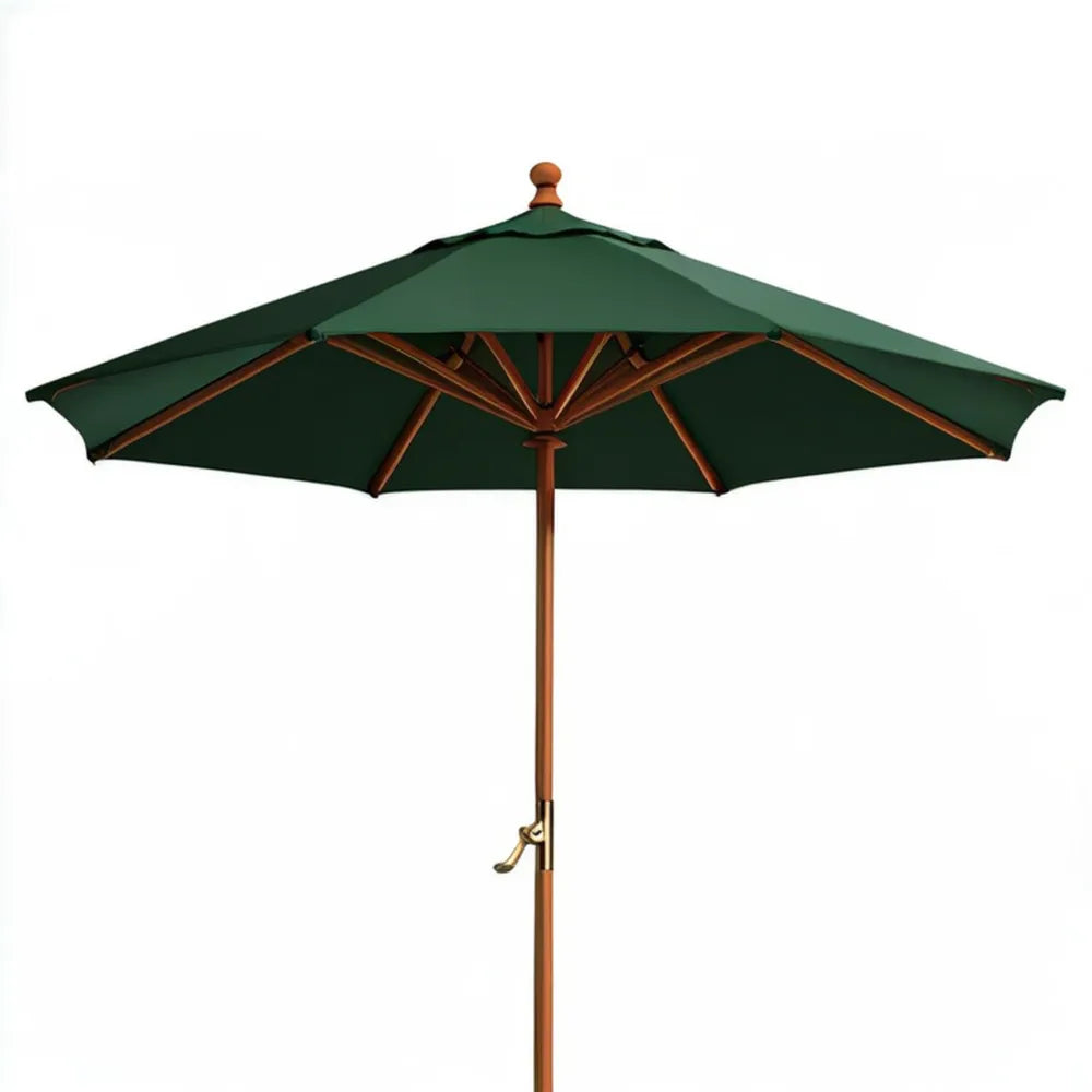 Drewniany parasol ogrodowy ciemnozielony Ø 300 cm, wysokość 250 cm