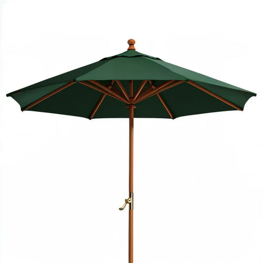 Drewniany parasol ogrodowy ciemnozielony Ø 300 cm, wysokość 250 cm