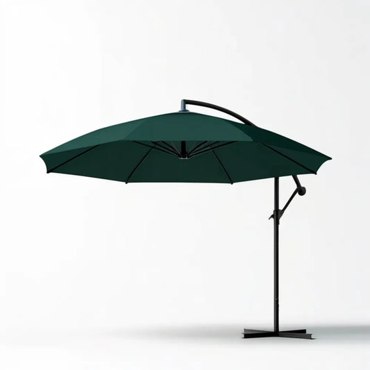 Boczny parasol ogrodowy okrągły Ø 300 cm ciemnozielony